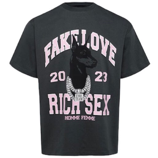 Homme Femme Purebred Tee (Charcoal/Pink) SPRING23139-2