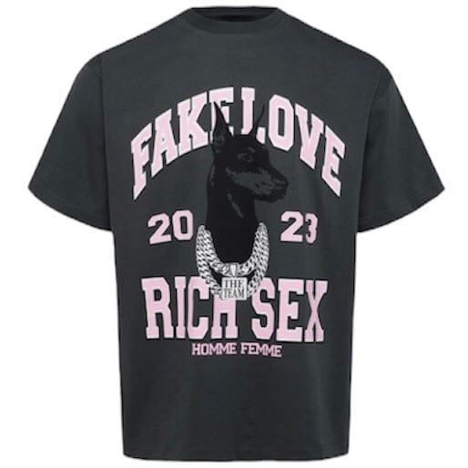 Homme & Femme Purebred Tee (Charcoal/Pink) SPRING23139-2