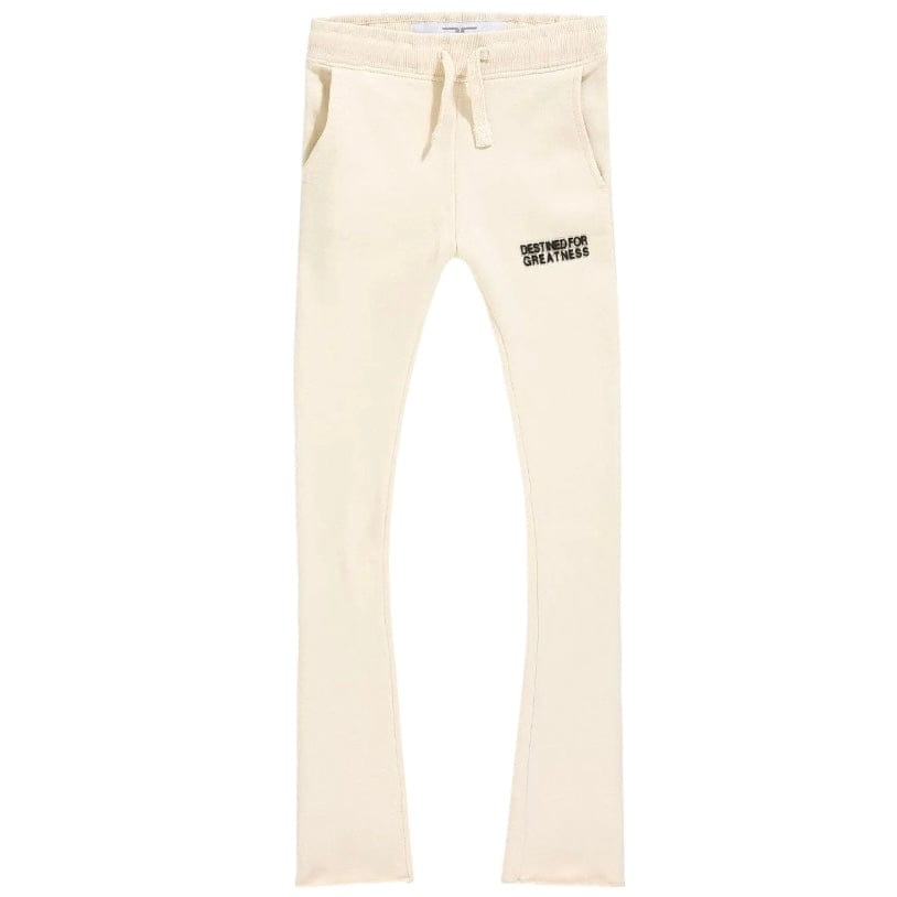 Kids Destined For Greatness Stacked Sweatpants (Cream)