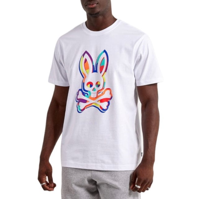 Psycho Bunny Binns Graphic Tee (White) B6U464T1PC