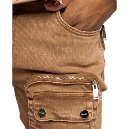 Pheelings "Journey To Greatness" Cargo Flare Stacked Denim (Brown)