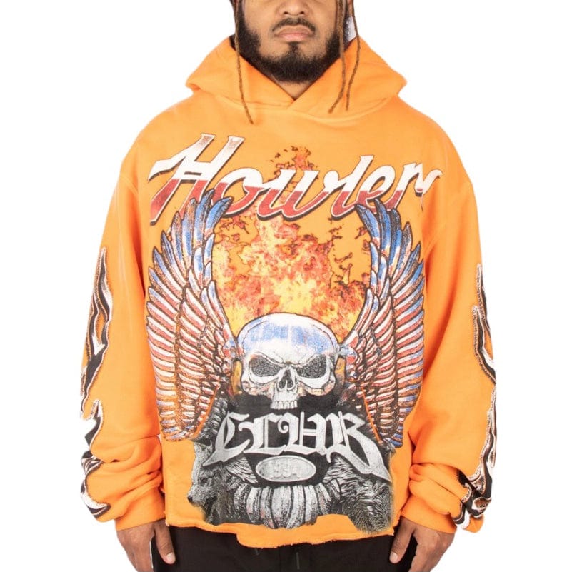 Howlers Club Wolf Skull Hoodie (Orange)