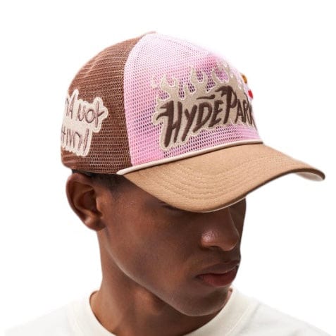 Hyde Park Nothing But Net Trucker Hat (Pink/Brown)