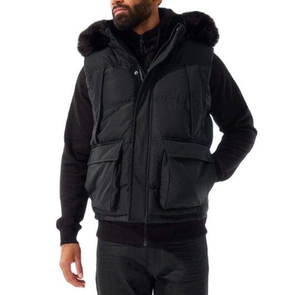 Jordan Craig Yukon Fur Lined Puffer Vest (Black) 9377V