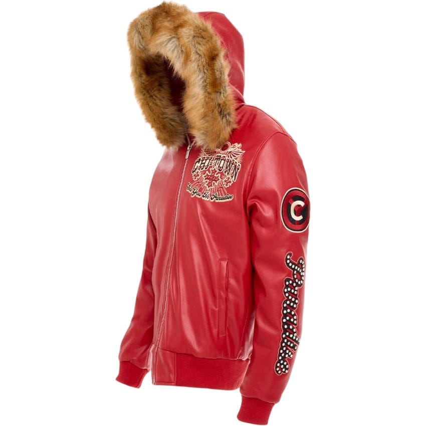 See You In Paradise Windy City Hooded Bomber Jacket (Red) 91748