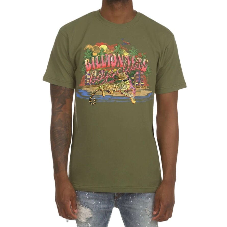 Billionaire Boys Club BB Leopard SS Tee (Loden Green) 851-1209