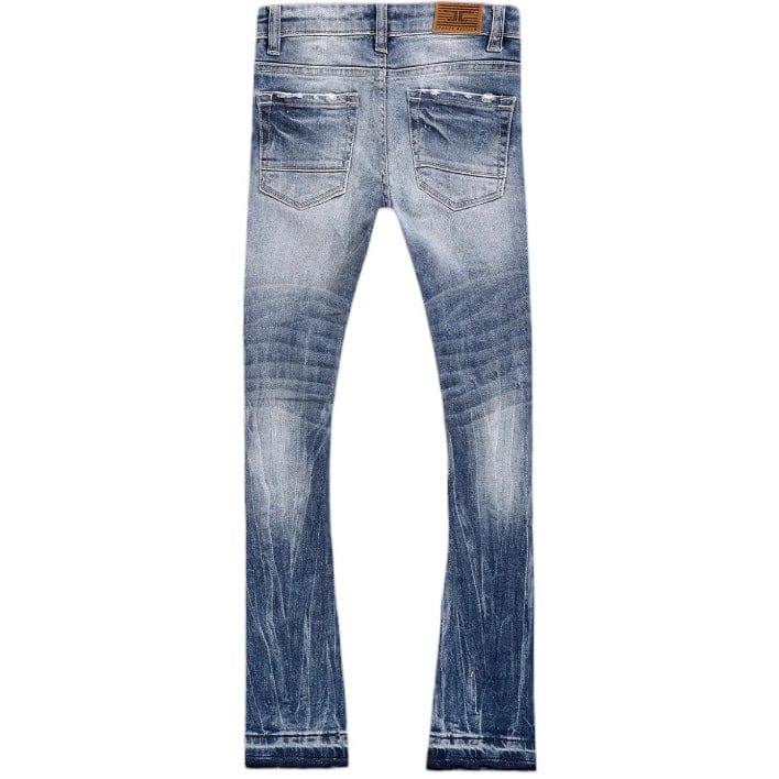 Kids Jordan Craig Attitude Stacked Denim (Medium Blue) JTF1214K