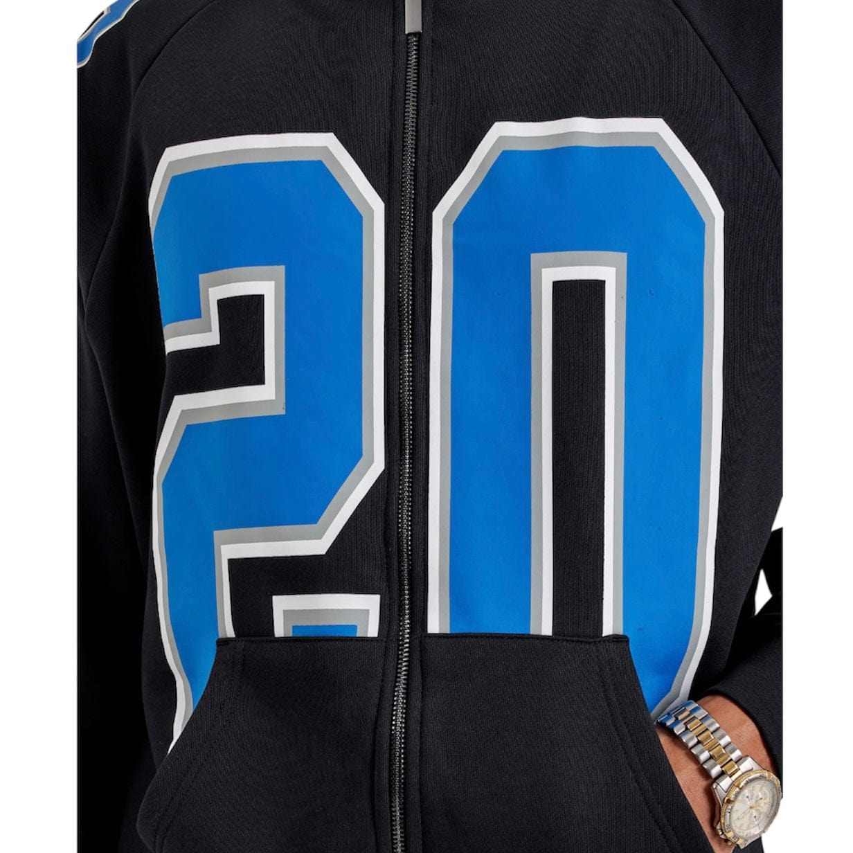 Mitchell & Ness NFL Lions Maxxed Out Raglan Barry Sanders Hoodie (Black)