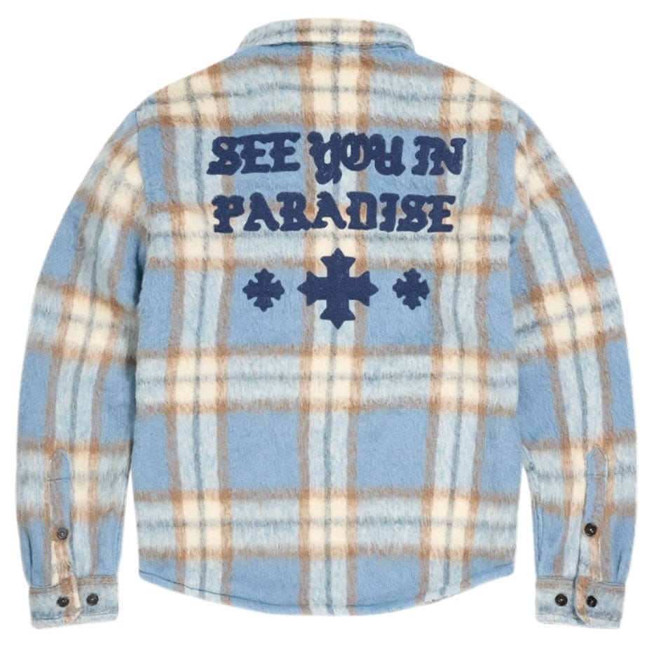 See You In Paradise Embroidered Shacket (Carolina Blue) 2570