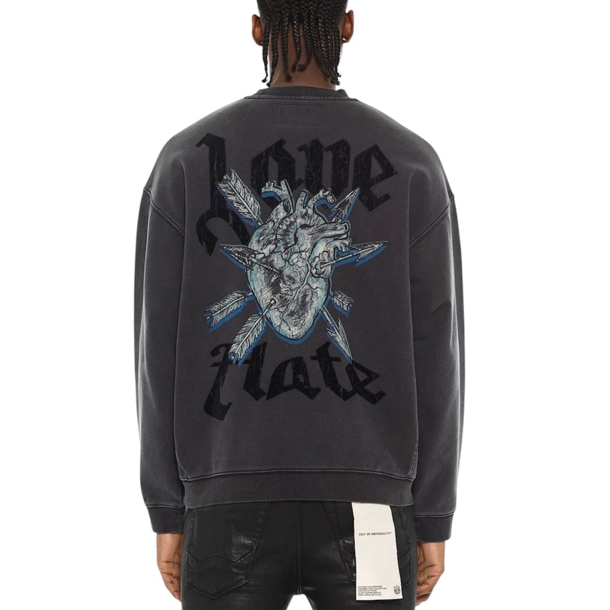 Cult Of Individuality Novelty Flc Crew Sweatshirt (Vintage Charcoal) 625B9-FC21A