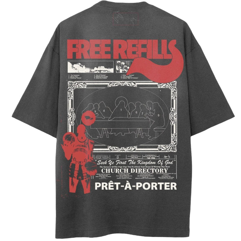 Free Refills Last Supper Tee (Vintage Black) FRC2-16