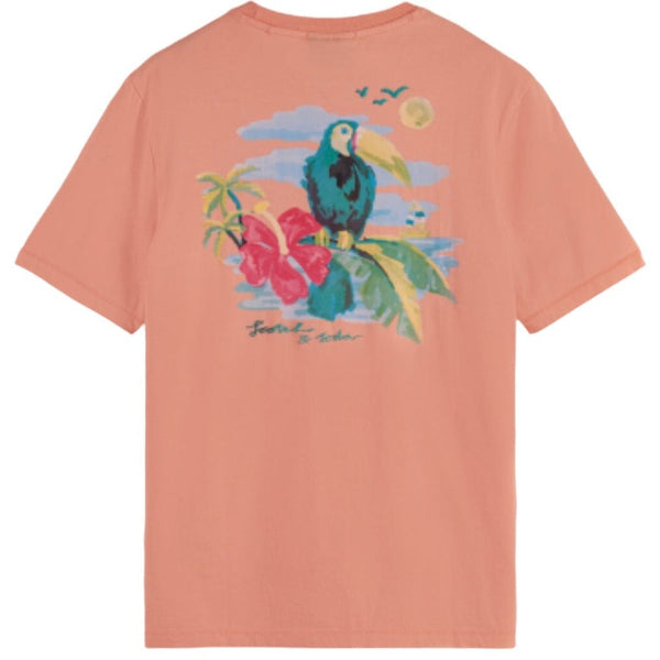 Scotch & Soda Front Back Artwork Tee (Coral Reef) 175641