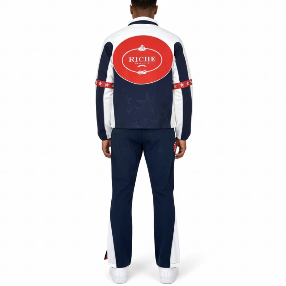 Vie Riche Star Studded Nylon Jacket & Pants Set (Navy) VR1850/VR1851-NVY