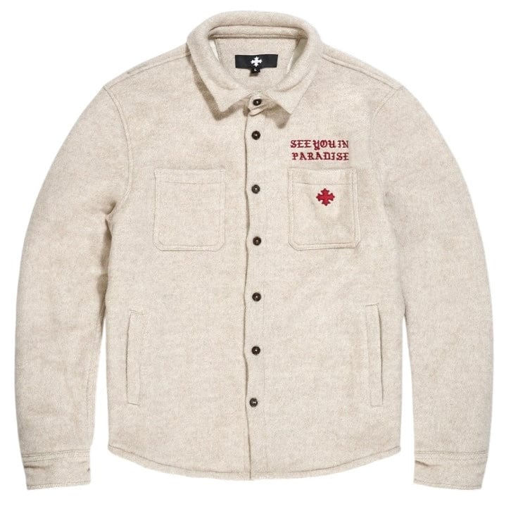 See You In Paradise Wool Embroidered Shacket (Cream) 2569