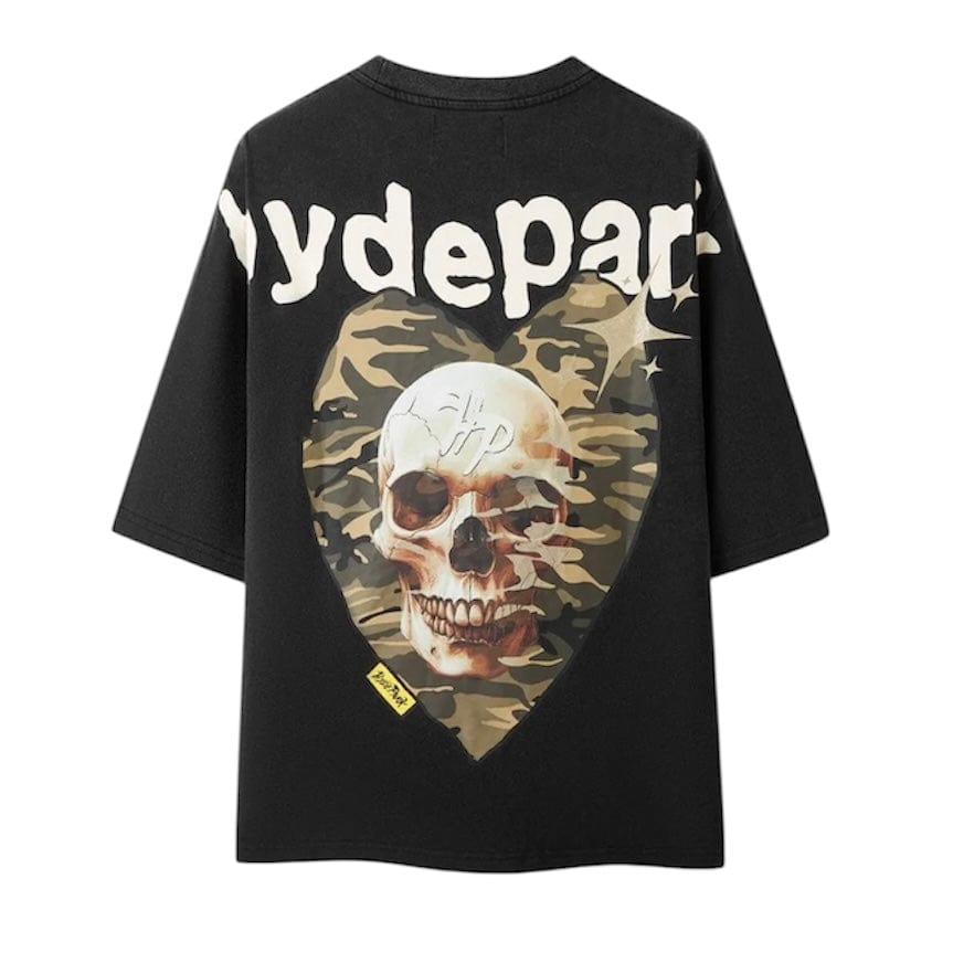 Hyde Park Power Skull Camo Heart Tee (Black/Green)