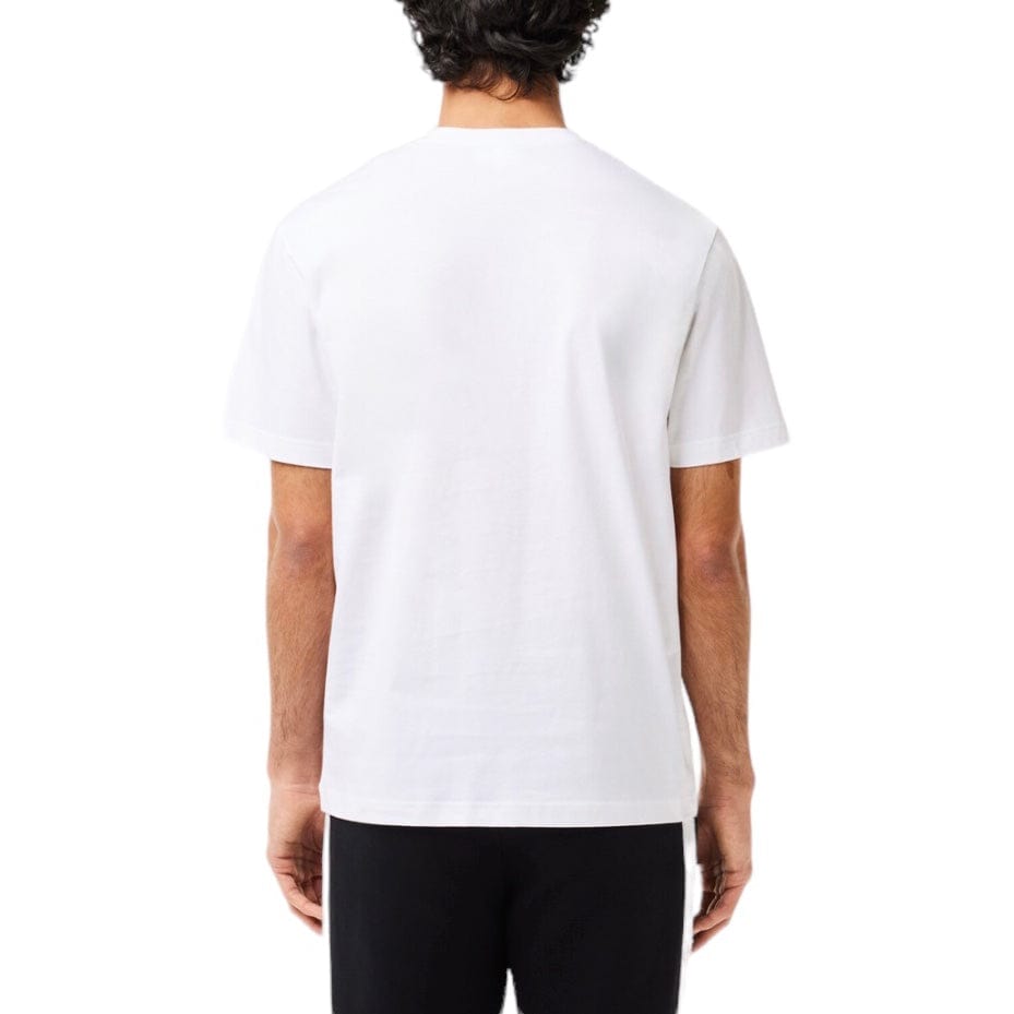 Lacoste Cotton Contrast Print & Badge Tee (White) TH7411-51