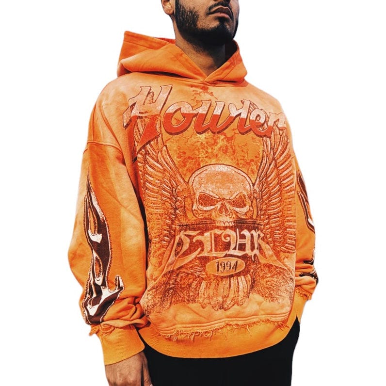 Howlers Club Wolf Skull Hoodie (Orange)