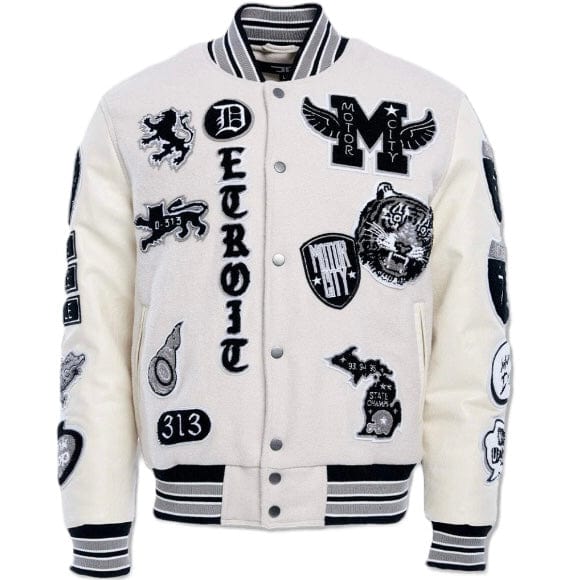 Jordan Craig Motown Varsity Jacket (Cream) 91651