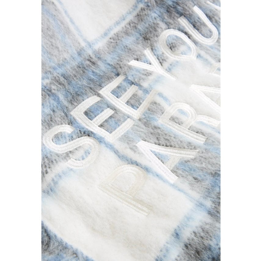 See You In Paradise Hooded Flannel Shacket (Light Blue) 2568
