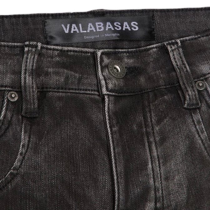 Valabasas "Broken" 4 Way Stretch Cargo Jean (Dirty Black) VLBS-VJ2-1013