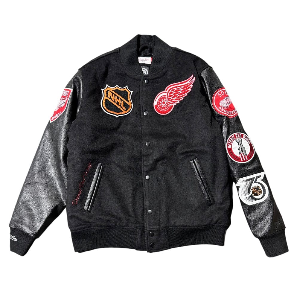 Mitchell & Ness Detroit Red Wings Blackout Collection Varsity Jacket (Black)