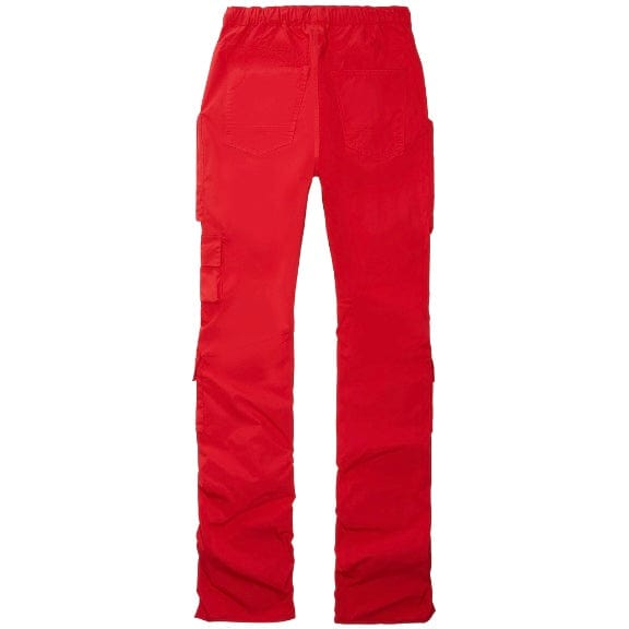 Smoke Rise Cargo Stacked Windbreaker Utility Pants (Red) WP23586