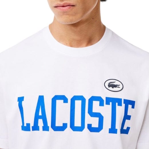 Lacoste Cotton Contrast Print & Badge Tee (White) TH7411-51