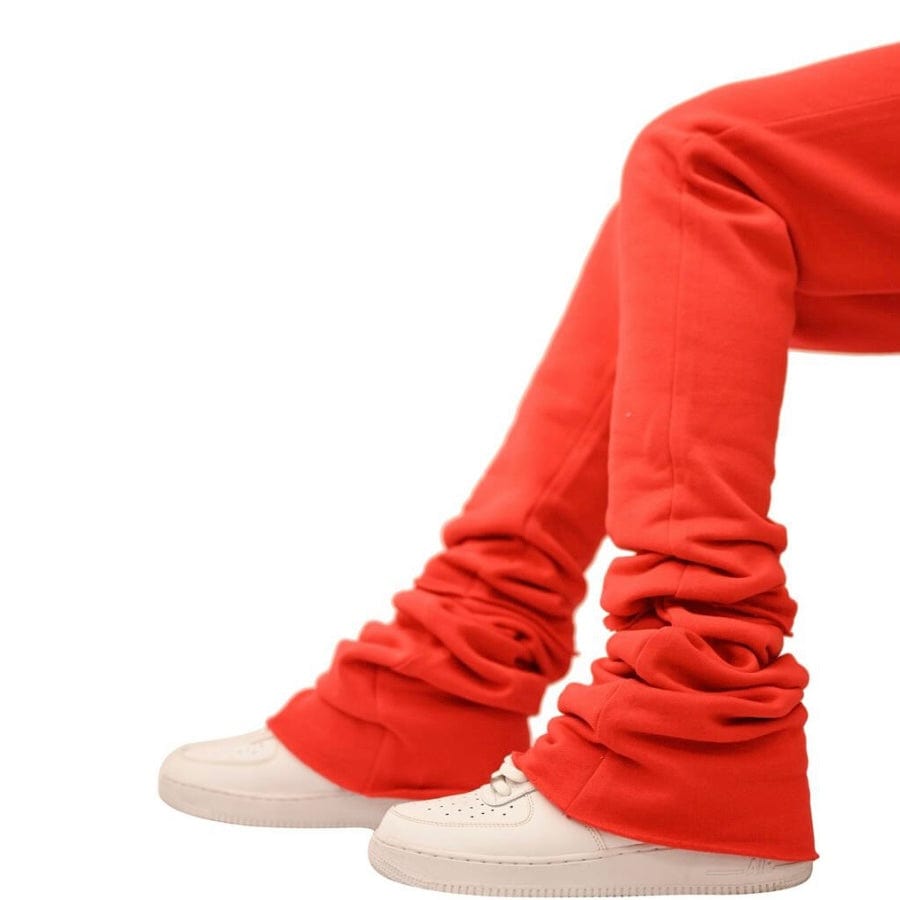 Doctrine Denim Dagger Super Stacked Flared Joggers (Red) DB0024