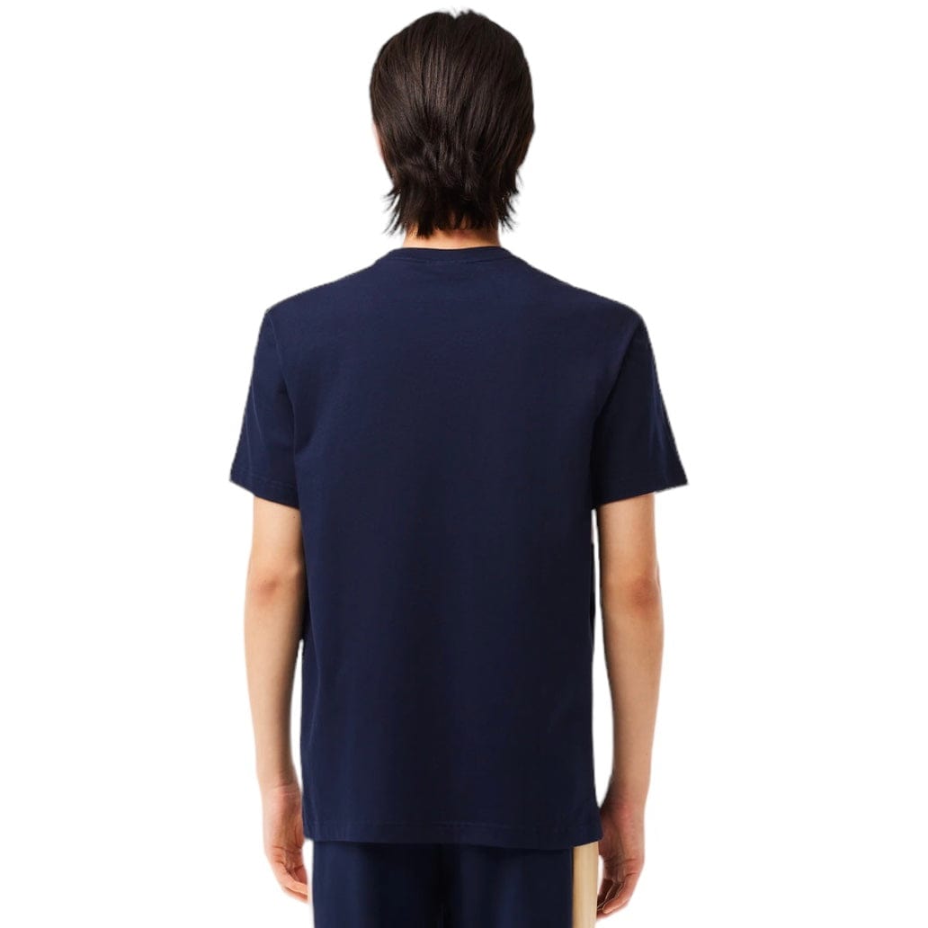 Lacoste Regular Fit Printed Colorblock Tee (Navy/Beige) TH1712-51