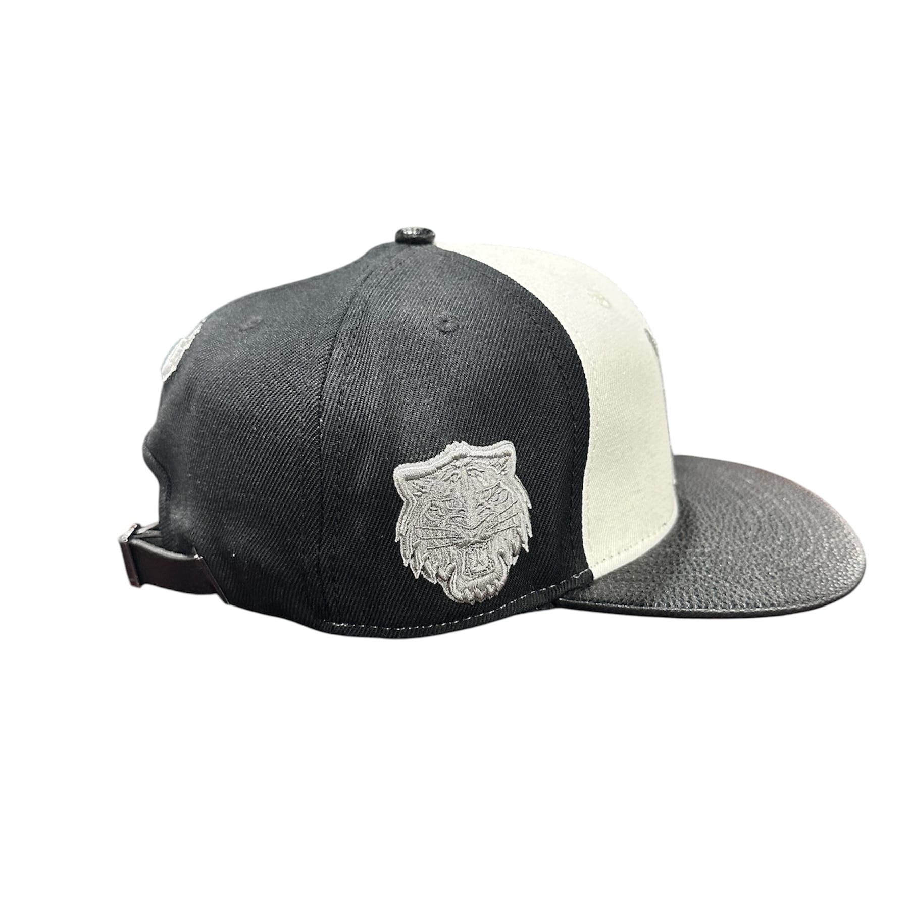 Pro Standard Detroit Tiger Leather Strap Hat (Eggshell/Black)