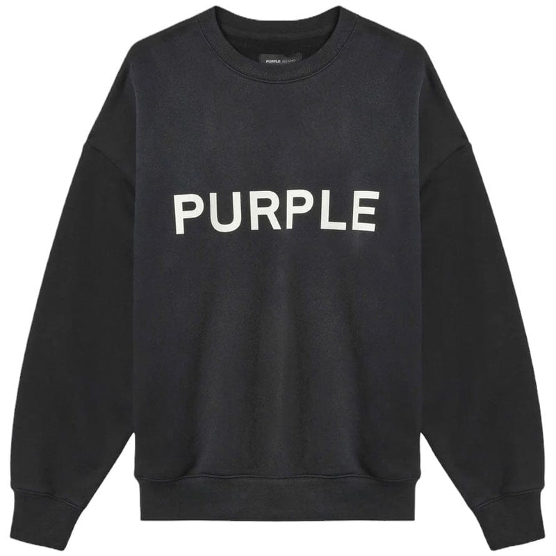 Purple Brand Wordmark Hwt Fleece Crewneck (Black Beauty) P402-HBBW424