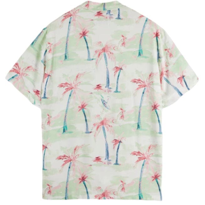 Scotch & Soda Printed Viscose Short Sleeve Shirt (Palmtree Hawaii Aop) 177054