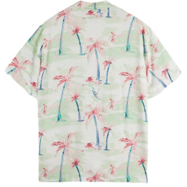 Scotch & Soda Printed Viscose Short Sleeve Shirt (Palmtree Hawaii Aop) 177054