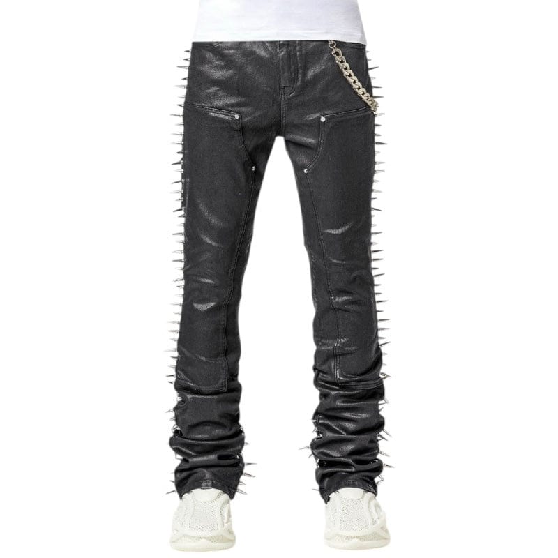 Guapi Spikes W/ Chain Denim (Obsidian Black)