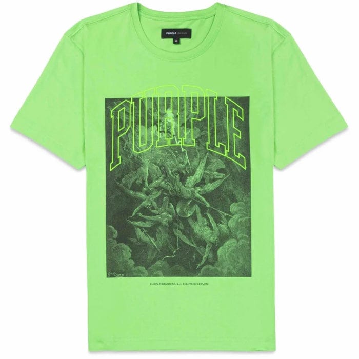 Purple Brand Clean Jersey SS Fallen Tee (Fluorescent Green) P109-JFFG224