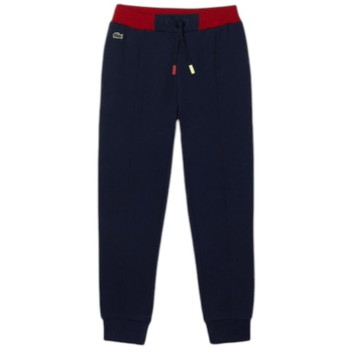 Kids Lacoste Colored Waistband Fleece Jogging Pants (Navy Blue) XJ7542-51