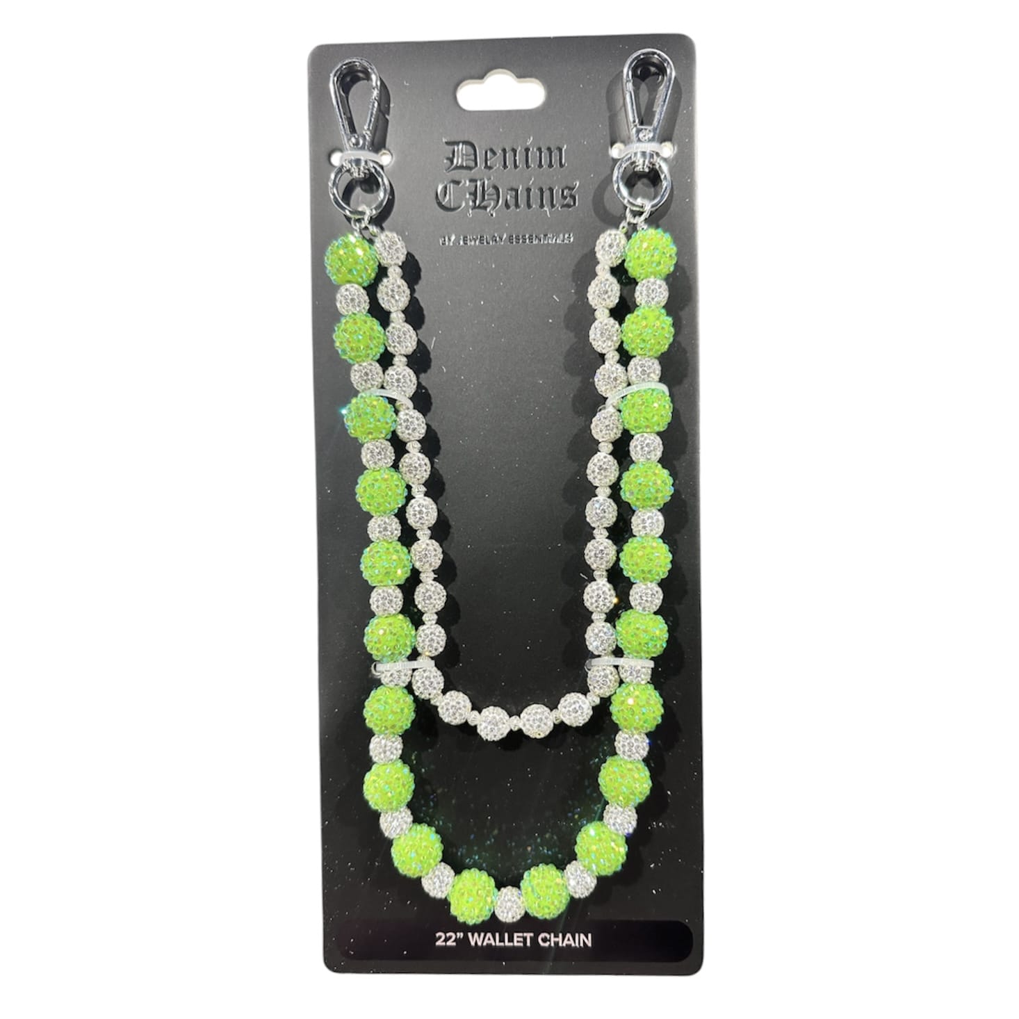 Jewelry Essentials Alternating Ball Chain (Silver/Green) FLC-006SGR