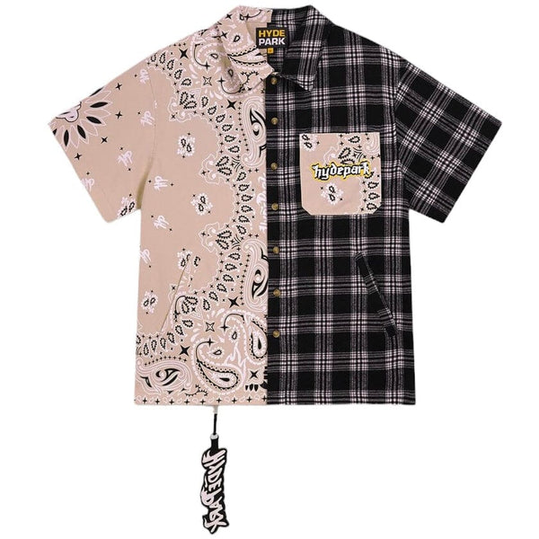 Hyde Park East LA Button Down Shirt (Black/Tan)