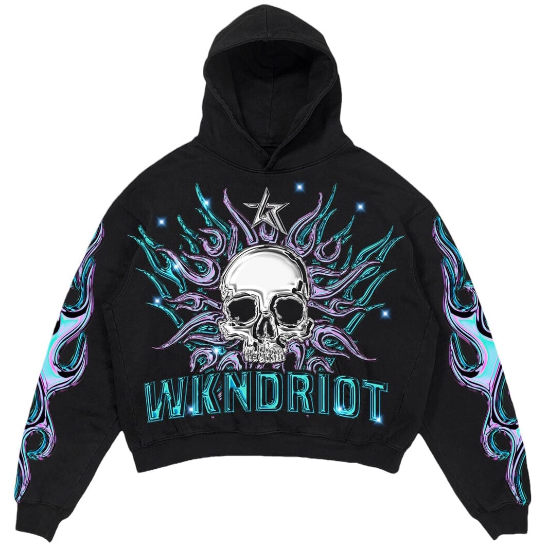 Wknd Riot Glass Skull Hoodie (Black)