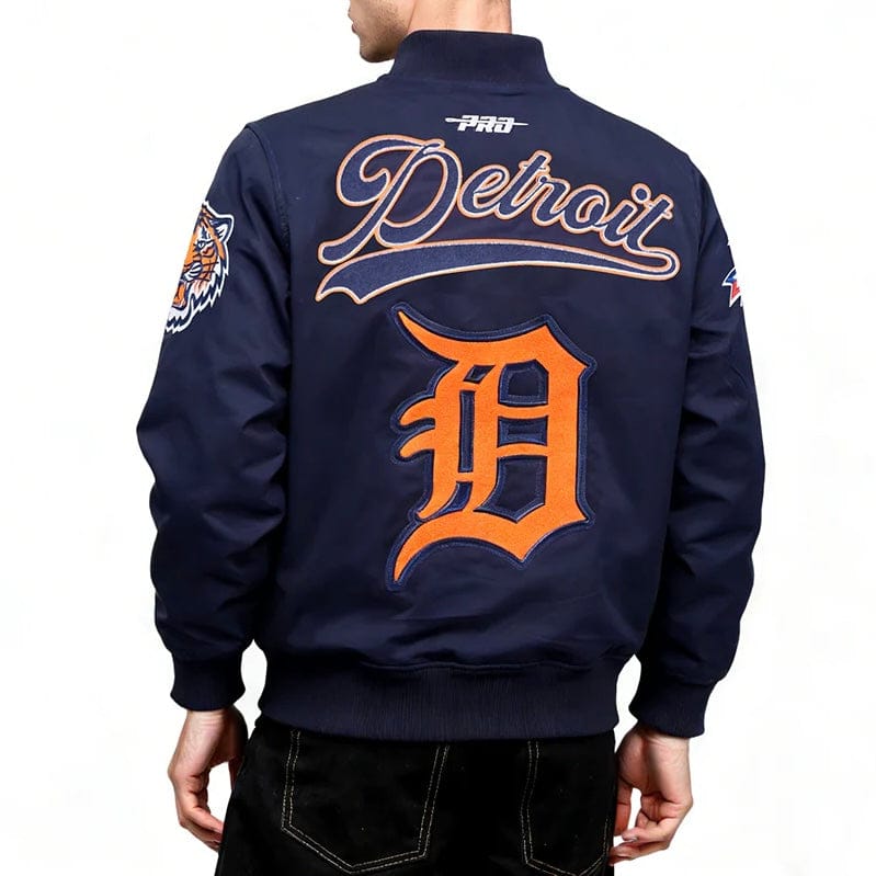 Pro Standard Detroit Tigers Living Large Twill Jacket (Midnight Navy)