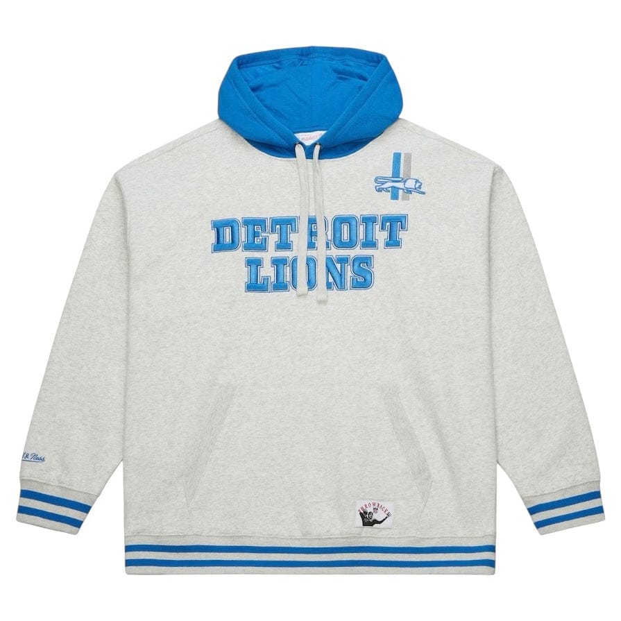 Mitchell & Ness Detroit Lions Offseason Flc Vintage Logo Hoodie (Heather Gray)