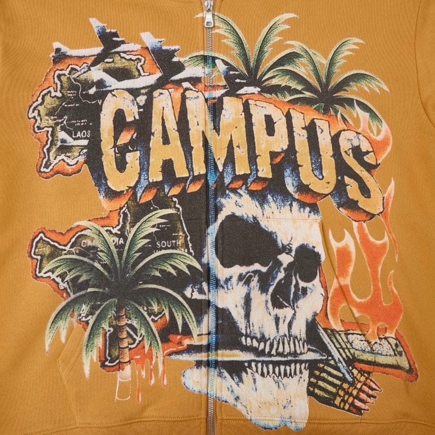 Campus Goods Peacekeeper Zip Up Hoodie (Orange) CG-H25-042