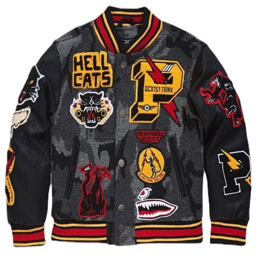 Kids Jordan Craig Hellcat Varsity Jacket (Black Camo) 91646K – City Man USA