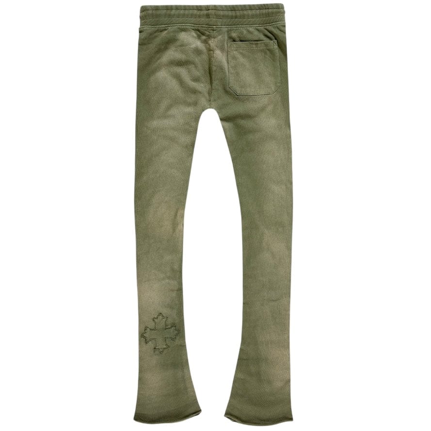 See You In Paradise Oasis Washed Stacked Sweatpants (Olive) 8864L