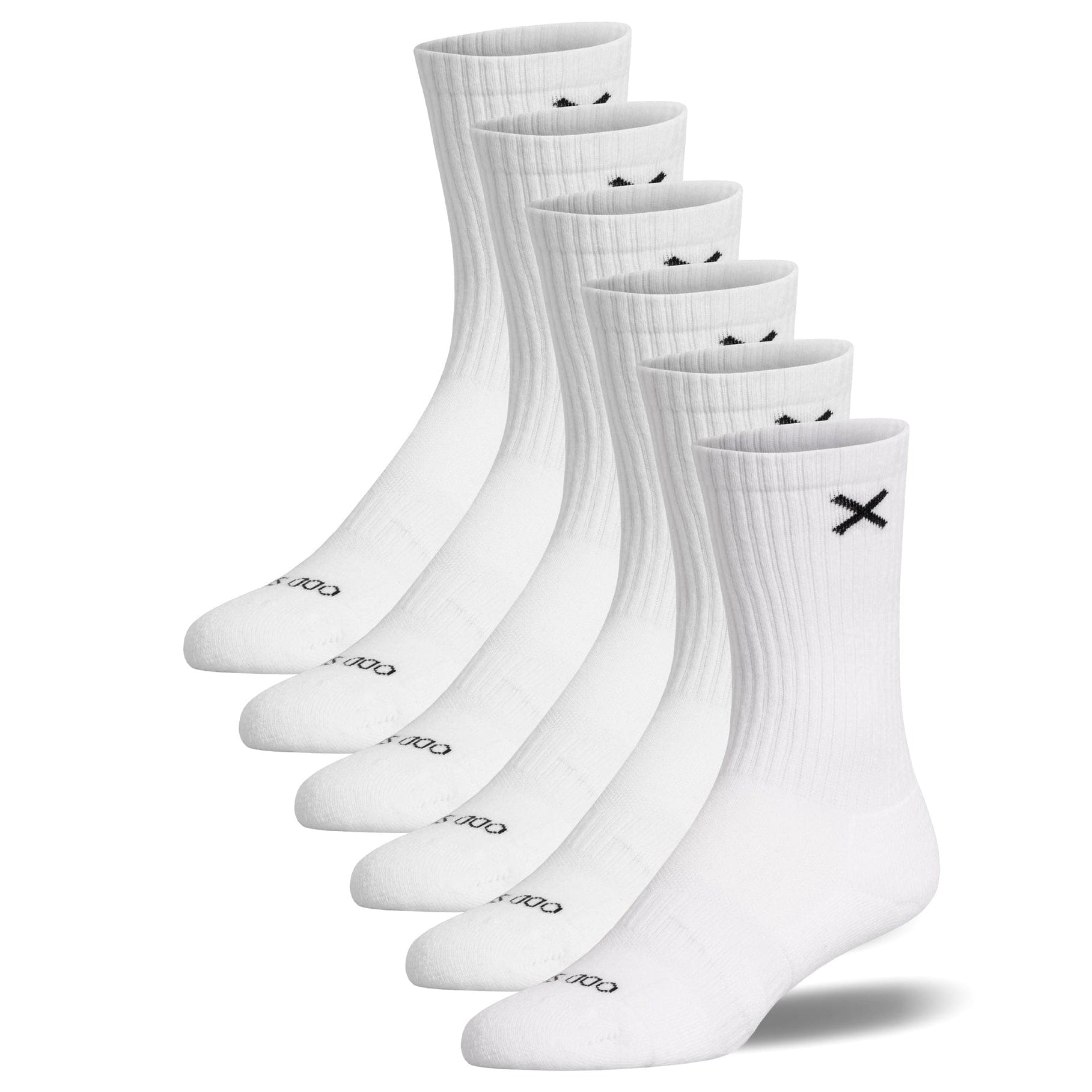 Odd Sox Basix Crew Socks (White) 6-Pack