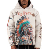 Majestik Apache Tapestry Jacquard Long Sleeve Hoodie (Cream) TH2411