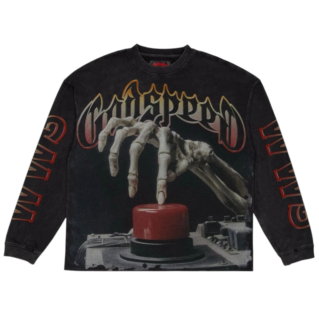 Godspeed Code Red LS T Shirt (Black Wash)