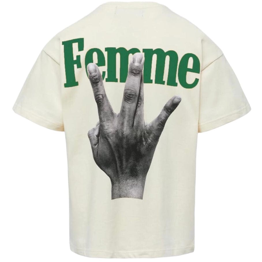 Homme Femme Twisted Fingers Tee (Cream) HFFW202301-1