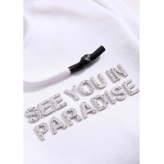 See You In Paradise Stacked Sweatpants (White)