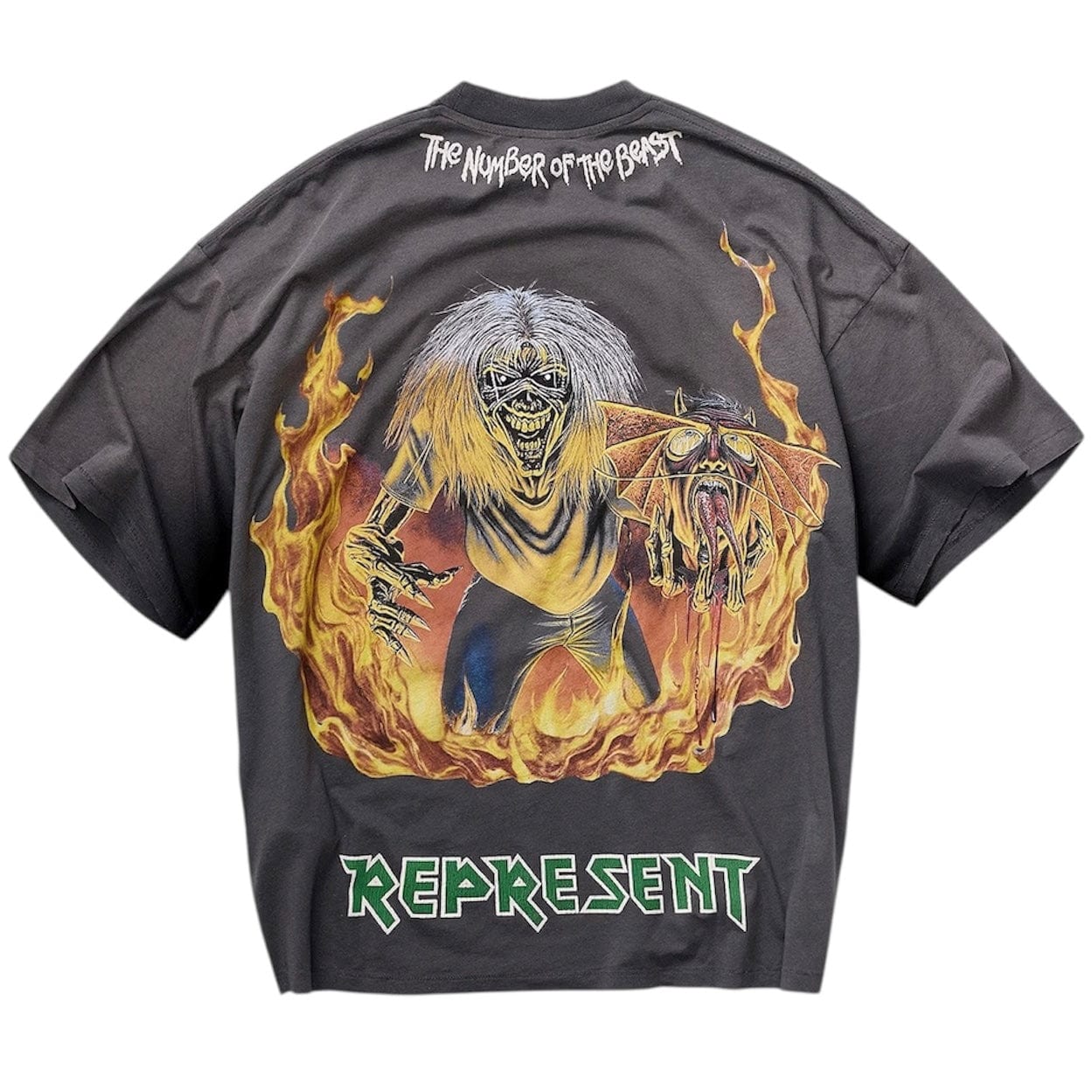 Represent X Iron Maiden Number Of Beast T Shirt (Sunfade Grey)